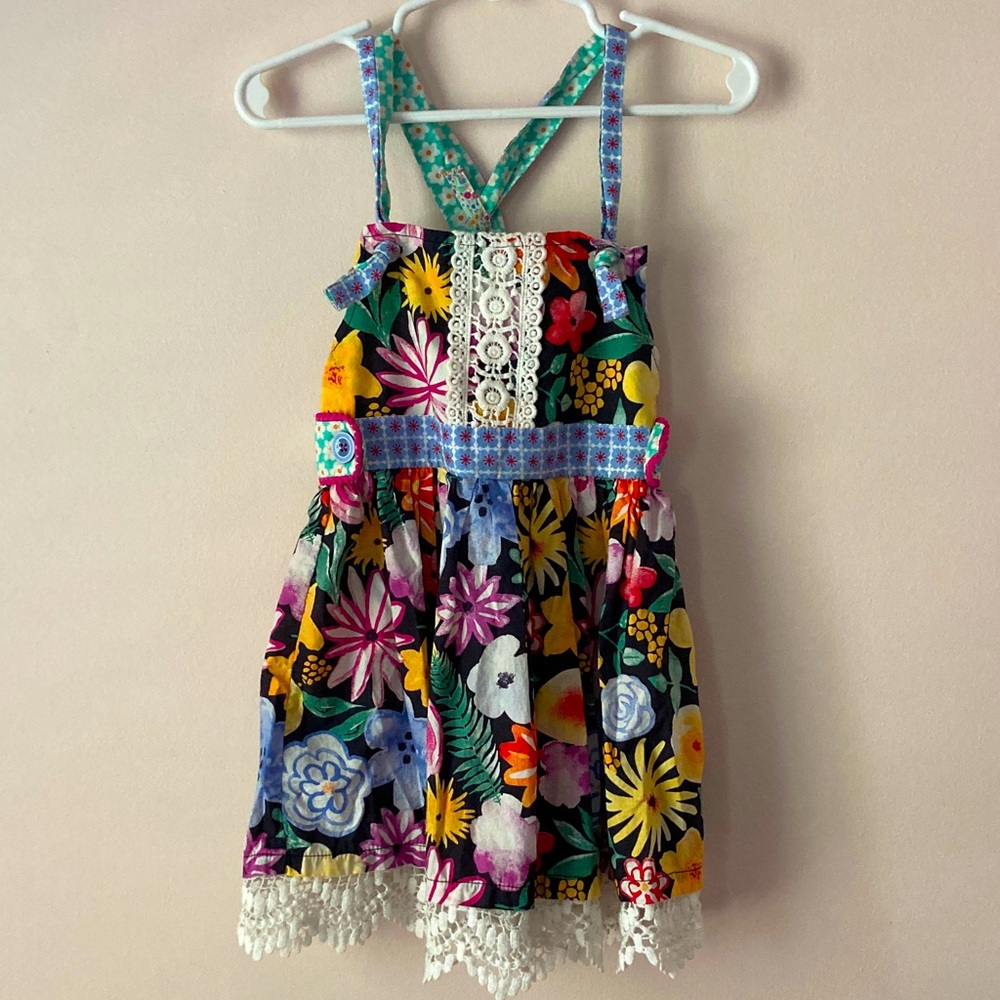 Matilda Jane Floral One Moment Knot The adventure Begins Crochet Top Girls 4T